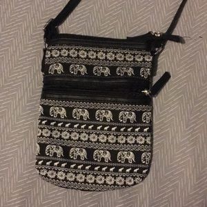 Elephant print across the body bag